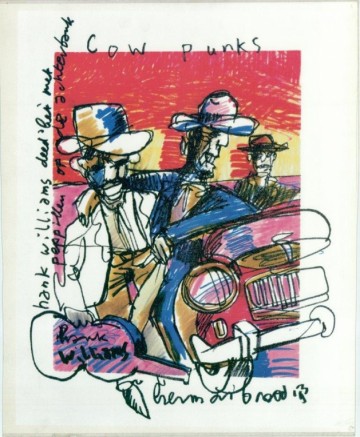 Herman Brood litho Hank Williams Cow Punks