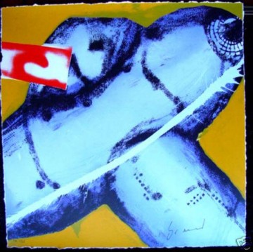 Herman Brood zeefdruk Vliegtuig 62x61 cm