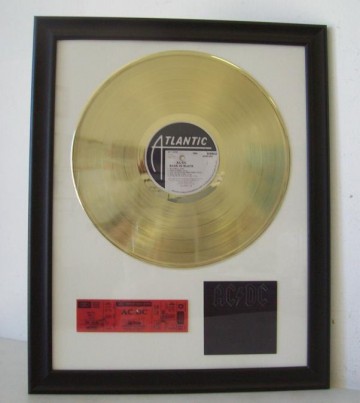 Gouden plaat Lp ACDC Back in Black