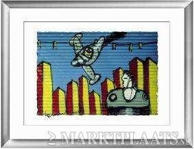 Herman Brood zeefdruk Vliegtuig 50x70