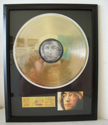 Gouden plaat Lp John Lennon Imagine  The Beatles