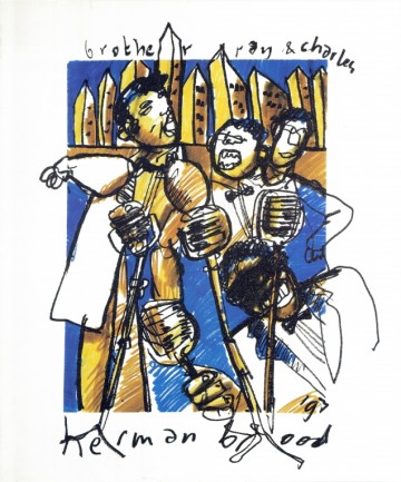 Herman Brood litho Ray Charles