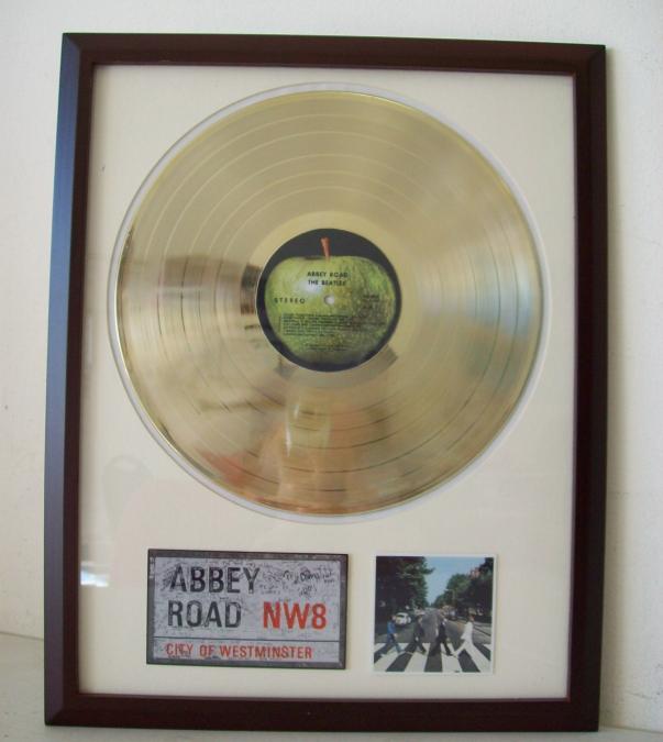 Gouden plaat LP The Beatles Abbey Road