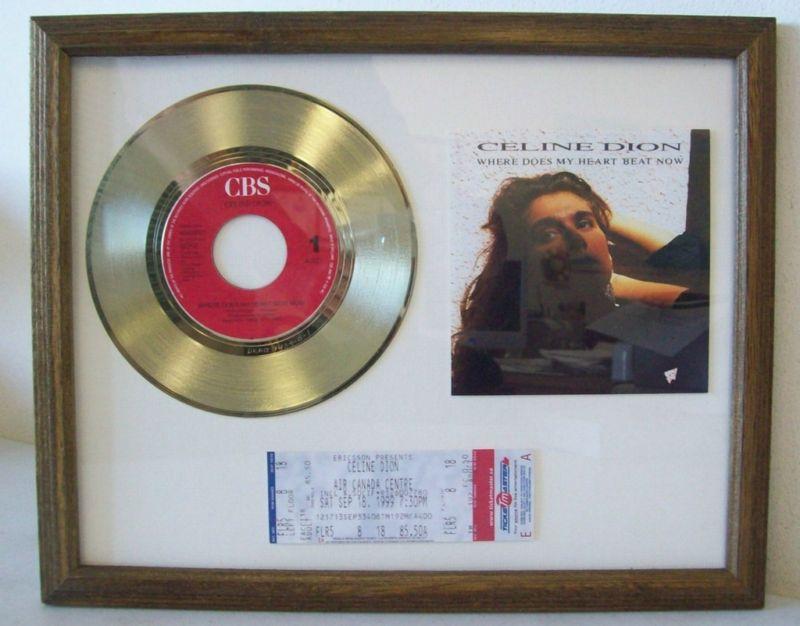 Gouden plaat Celine Dion My heart