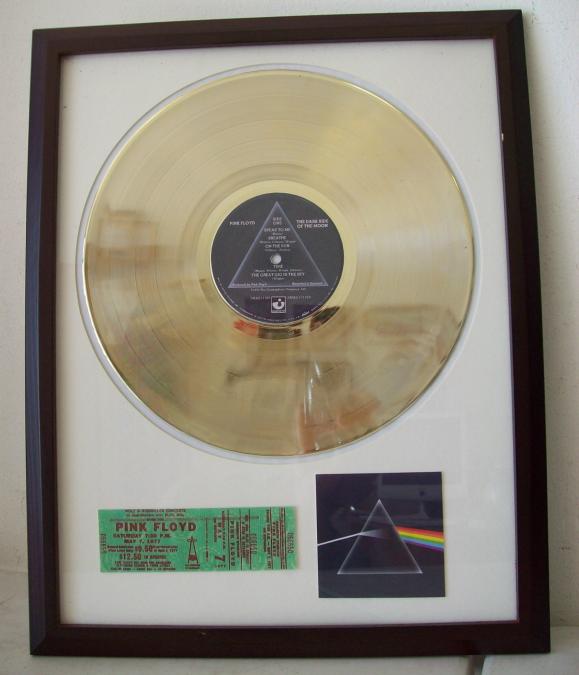 Gouden plaat Lp Pink Floyd Dark Side of the moon