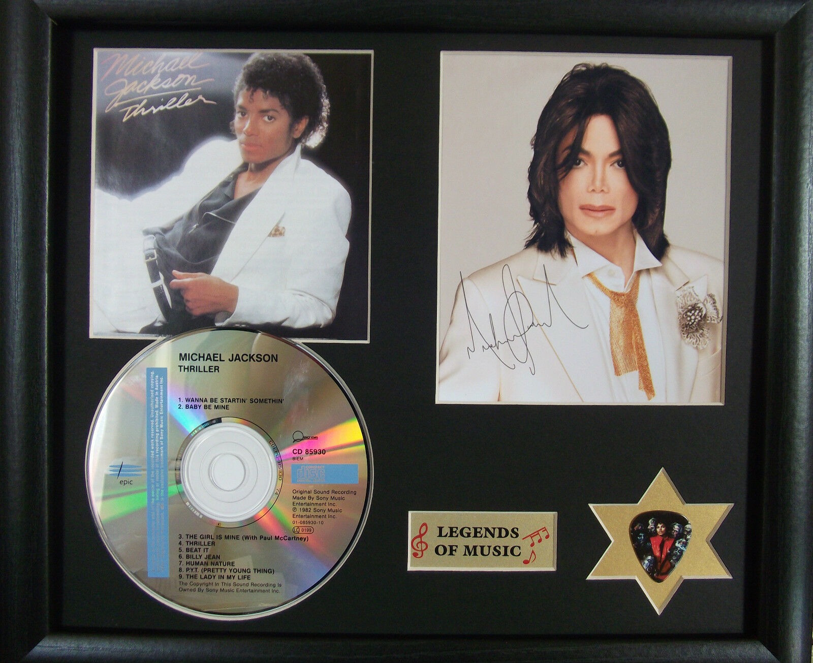 Foto met authentieke handtekening van Michael Jackson Thriller